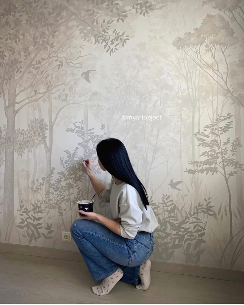 Введение в тему студии MyArtObject - роспись стен и потолка в Москве - спальная комната